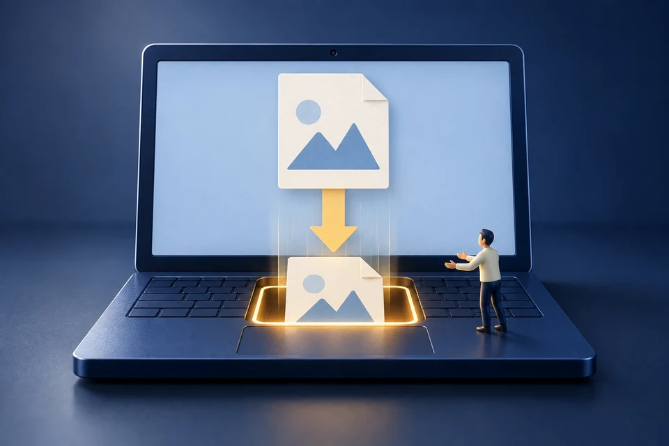 A received file is saved onto the recipient’s device.