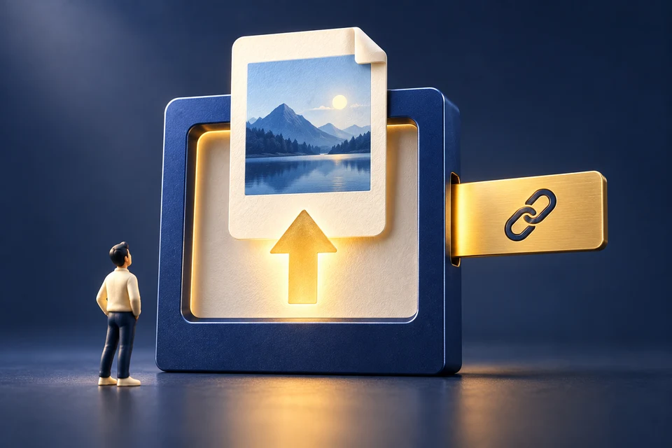 A local file is uploaded and becomes a shareable link.